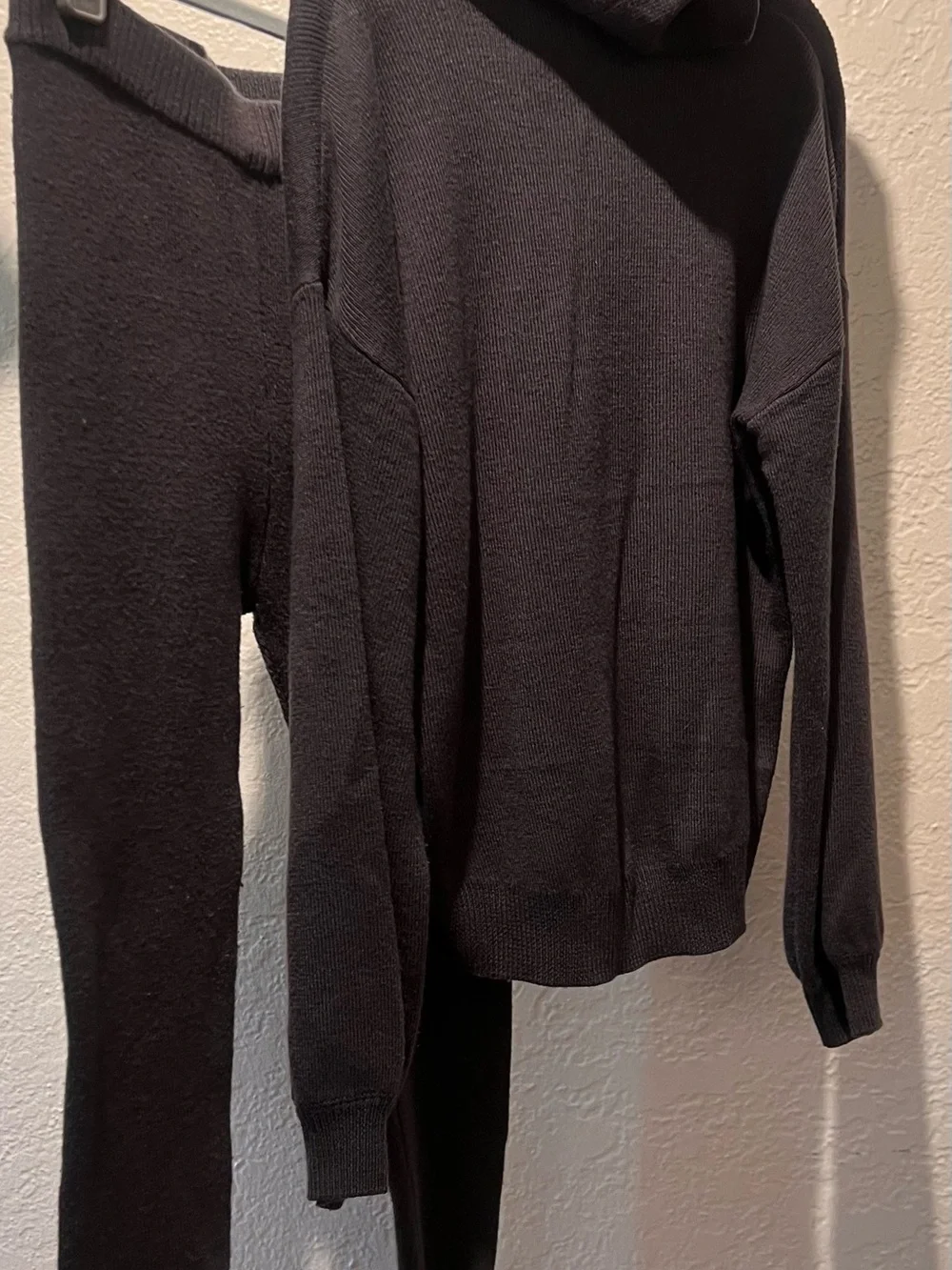 Miles the Label Knit Hoodie Gray Sweater with matching knit pants